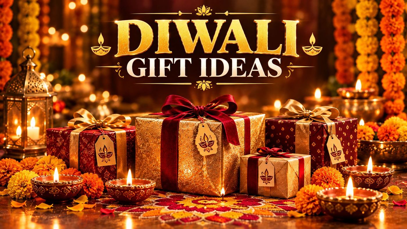 Diwali gift ideas 2026 with festive gift boxes and diyas